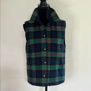 Pendleton Green and Blue Plaid Vest